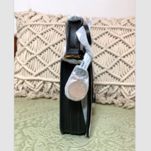 NWT FOSSIL Lennox Flap Leather Crossbody Bag Black MSRP $280 - Picture 12 of 15